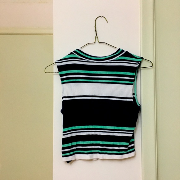 💃FREE WITH PURCHASE💃 Striped Blue and Green Tank - Picture 2 of 3